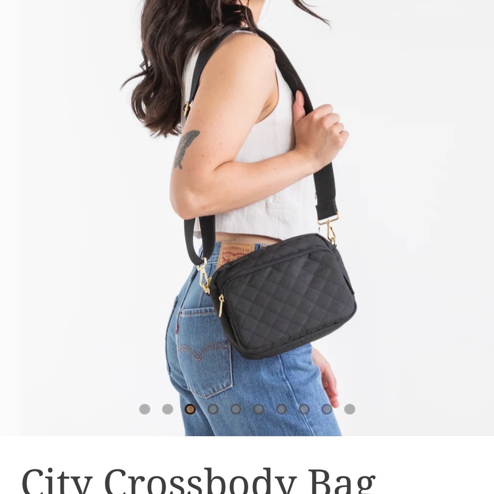 CANVELLE NWT Black Quilted Crossbody Bag, Medium size - NWT ships fast - Picture 3 of 11